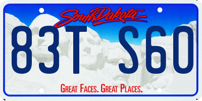 SD license plate 83TS60