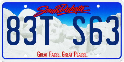 SD license plate 83TS63