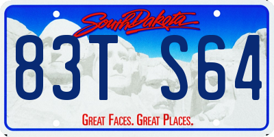 SD license plate 83TS64