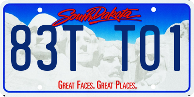 SD license plate 83TT01