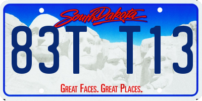 SD license plate 83TT13