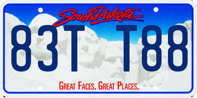 SD license plate 83TT88