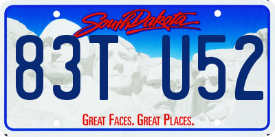 SD license plate 83TU52