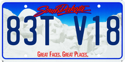 SD license plate 83TV18