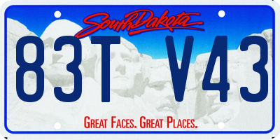SD license plate 83TV43