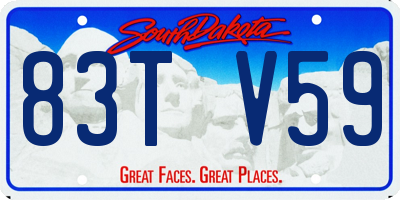 SD license plate 83TV59