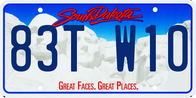 SD license plate 83TW10