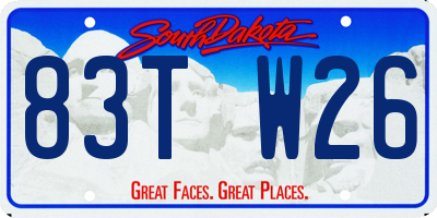 SD license plate 83TW26