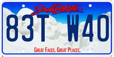 SD license plate 83TW40