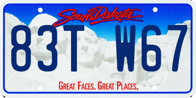 SD license plate 83TW67