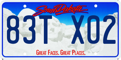 SD license plate 83TX02