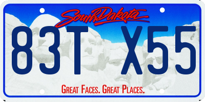 SD license plate 83TX55