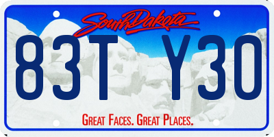 SD license plate 83TY30