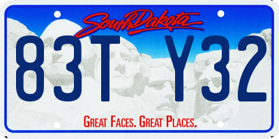 SD license plate 83TY32