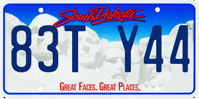 SD license plate 83TY44