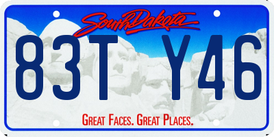 SD license plate 83TY46