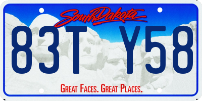 SD license plate 83TY58