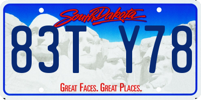 SD license plate 83TY78
