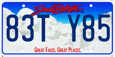 SD license plate 83TY85