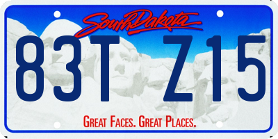 SD license plate 83TZ15
