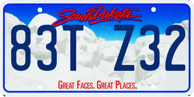 SD license plate 83TZ32