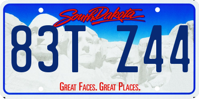 SD license plate 83TZ44