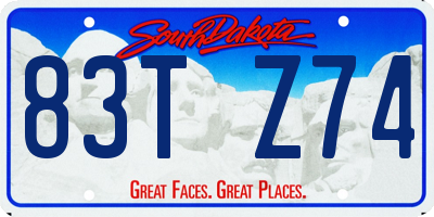 SD license plate 83TZ74