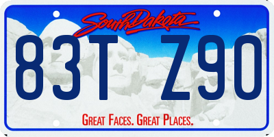 SD license plate 83TZ90