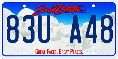 SD license plate 83UA48