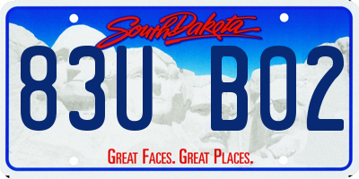 SD license plate 83UB02