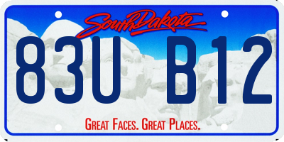SD license plate 83UB12