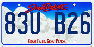 SD license plate 83UB26