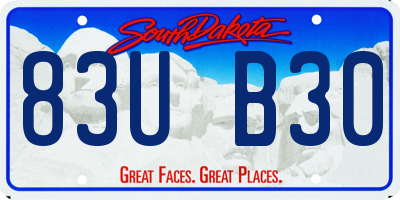 SD license plate 83UB30