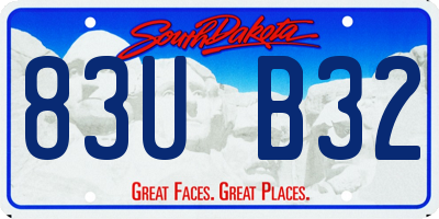 SD license plate 83UB32