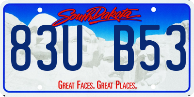 SD license plate 83UB53