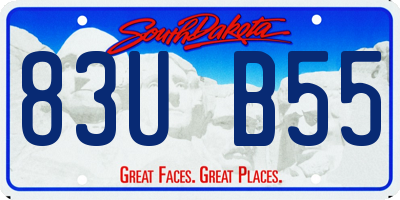 SD license plate 83UB55