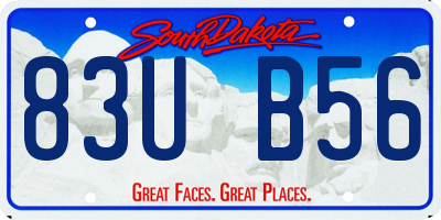 SD license plate 83UB56