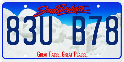 SD license plate 83UB78