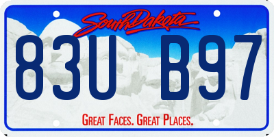 SD license plate 83UB97
