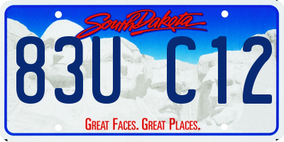SD license plate 83UC12