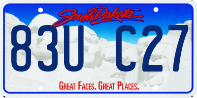 SD license plate 83UC27