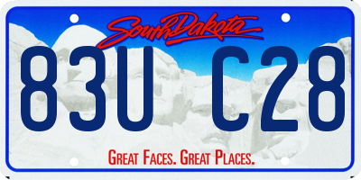 SD license plate 83UC28