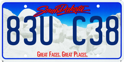 SD license plate 83UC38