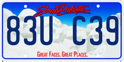 SD license plate 83UC39