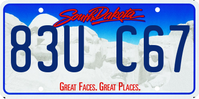 SD license plate 83UC67