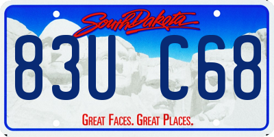 SD license plate 83UC68