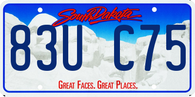 SD license plate 83UC75