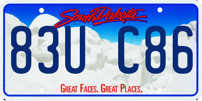 SD license plate 83UC86