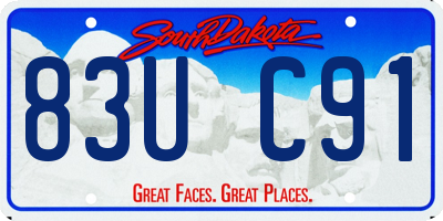 SD license plate 83UC91