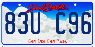 SD license plate 83UC96